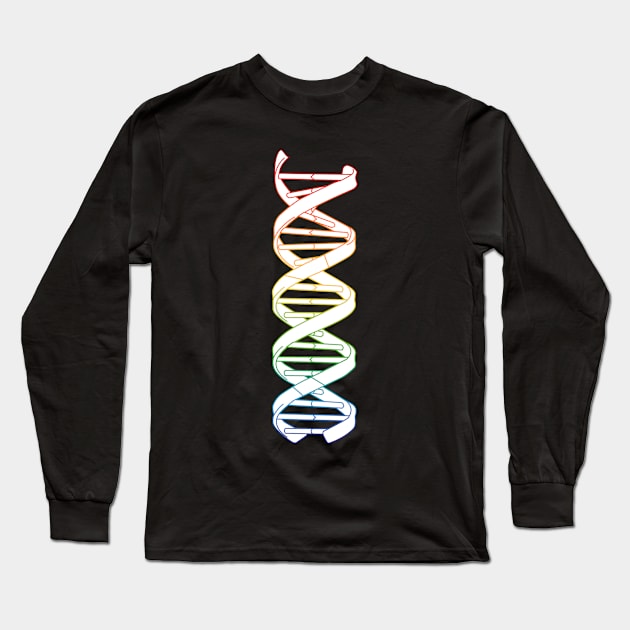 DNA Double Helix Rainbow Rosalind Watson Crick SCIENCE Biology Long Sleeve T-Shirt by labstud